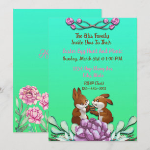 Invitation 🐰 adorable Brunch de Pâques et chasse aux oeufs