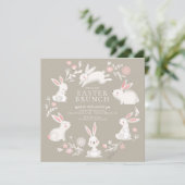 Invitation Adorable Bunny Party Pâques (Debout devant)
