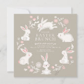 Invitation Adorable Bunny Party Pâques (Devant)