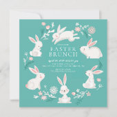 Invitation Adorable Bunny Party Pâques (Devant)