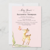 Invitation Adorable Cerf De Bébé Au Baby shower De Papillon (Devant)