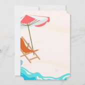 Invitation Adorable Chaise de plage Parasol Parti de retraite (Dos)