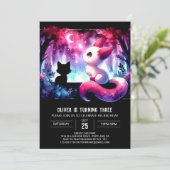 Invitation Adorable Chat Boho Anniversaire (Debout devant)