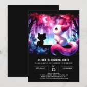 Invitation Adorable Chat Boho Anniversaire (Devant / Derrière)