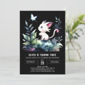 Invitation Adorable chat numérique Anniversaire (Debout devant)