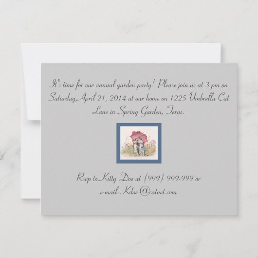 Invitation Adorable Chat Vintage (Dos)