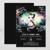 Invitation Adorable Château Tiger Anniversaire (Devant / Derrière)