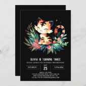 Invitation Adorable Château Tiger Anniversaire (Devant / Derrière)