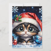 Invitation adorable chaton de Noël. (Dos)