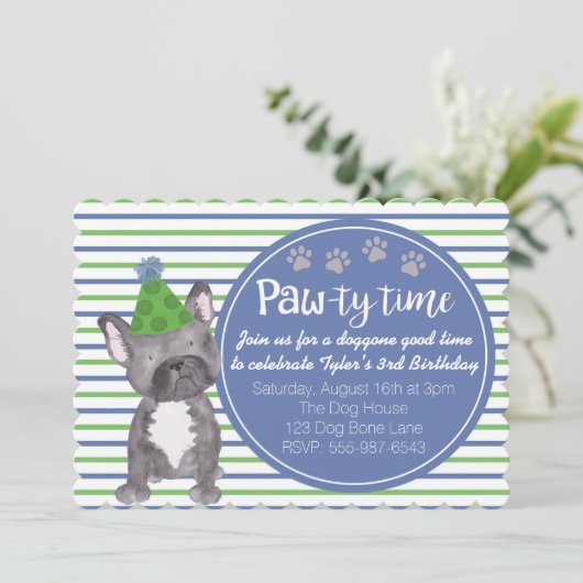 Invitation Adorable Chien Chien Chien Chien Chien Puppy Invit (Debout devant)