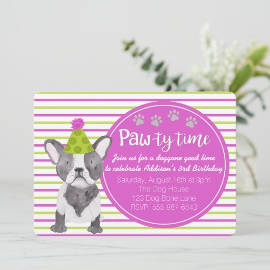 Invitation Adorable Chien Chien Chien Chien Chien Puppy Invit (Debout devant)