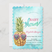 Invitation Adorable Cool ananas Baby shower tropical (Devant)