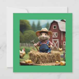 Invitation Adorable cultivateur de souris sur l'invitation de