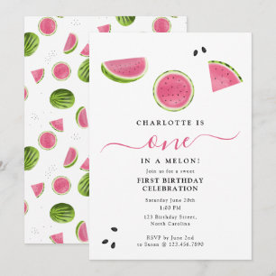 Invitation Adorable dans un Melon Watermelon Eté Anniversaire