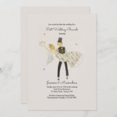 Invitation adorable de brunch de mariage de (Devant / Derrière)