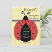 Invitation adorable dessin animé ladybug baby shower invitati (Debout devant)