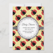 Invitation adorable dessin animé ladybug baby shower invitati (Dos)