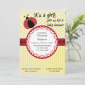 Invitation Adorable dessin mignon baby shower ladybug (Debout devant)