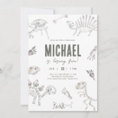 Invitation Adorable Dino Dig Anniversaire (Devant)