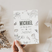 Invitation Adorable Dino Dig Anniversaire