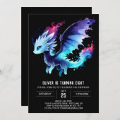 Invitation Adorable Dragon Anniversaire modifiable (Devant / Derrière)