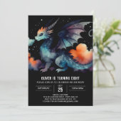 Invitation Adorable Dragon Anniversaire numérique (Debout devant)