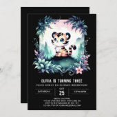 Invitation Adorable Dreamy Tiger Anniversaire (Devant / Derrière)