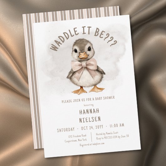 Invitation Adorable Duckling Waddle It Be Baby Shower