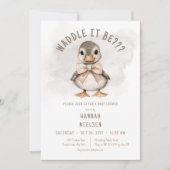 Invitation Adorable Duckling Waddle It Be Baby Shower (Devant)