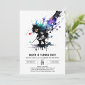 Invitation Adorable Editable Ninja Boy Digital Anniversaire (Debout devant)
