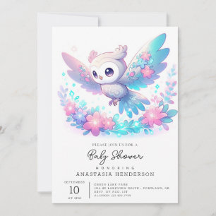 Invitation Adorable Elegant Owl Baby shower