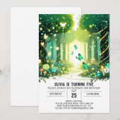 Invitation Adorable Enchanted Woodland Digital Anniversaire (Devant / Derrière)