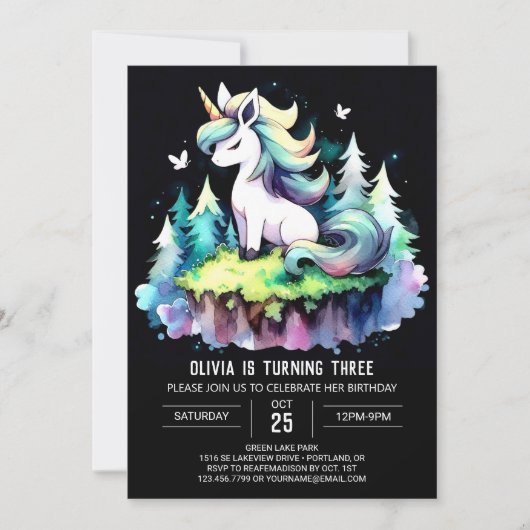 Invitation Adorable Enfants Cheval Anniversaire (Devant)