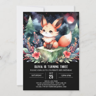 Invitation Adorable Enfants Renard Anniversaire