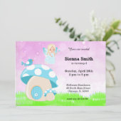 Invitation Adorable fée bleue (Debout devant)