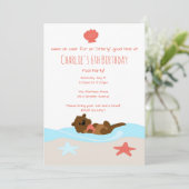 Invitation adorable fête de loutre (Debout devant)