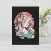 Invitation Adorable fille d'anime (Debout devant)