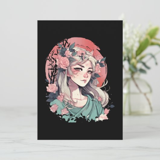 Invitation Adorable fille d'anime (Debout devant)