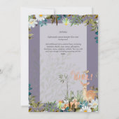 Invitation Adorable FILLES Baby shower de cerfs de bois Lilac (Dos)