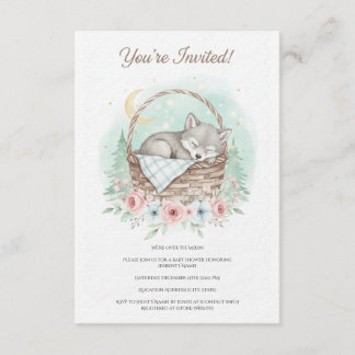 Invitation Adorable, fluffy baby wolf  Baby Shower 