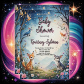 Invitation Adorable Fox Kits Baby shower Woodland