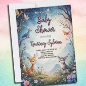 Invitation Adorable Fox Kits Baby shower Woodland