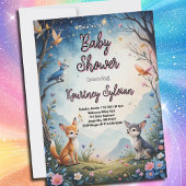 Invitation Adorable Fox Kits Baby shower Woodland