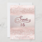 Invitation Adorable Glam rose or parties scintillant script o (Dos)