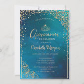 Invitation Adorable Gold Tiara, Diamonds Quinceañera (Devant)