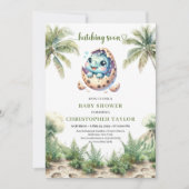 Invitation Adorable Hatching Soon Dino Egg Baby Shower Invite (Devant)