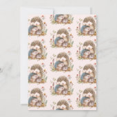 Invitation Adorable Hérisson Famille Baby shower fille rose (Dos)