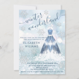 Invitation Adorable hiver merveilleux parties scintillant omb