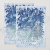 Invitation Adorable hiver merveilleux parties scintillant omb (Devant / Derrière)