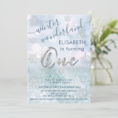 Invitation Adorable hiver merveilleux parties scintillant pre (Debout devant)